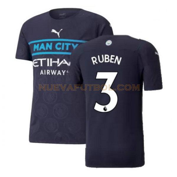 tercera camiseta ruben 3 manchester city 2021 2022 negro hombre