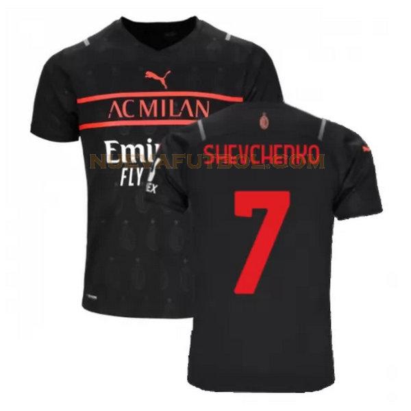 tercera camiseta shevchenko 7 ac milan 2021 2022 negro hombre