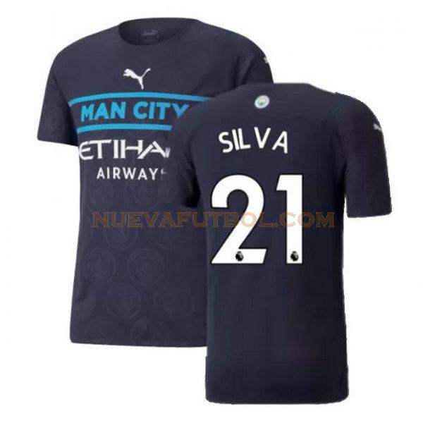 tercera camiseta silva 21 manchester city 2021 2022 negro hombre