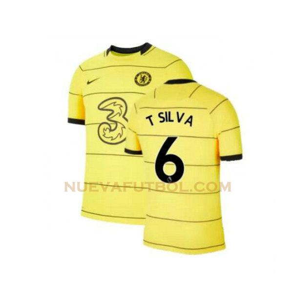 tercera camiseta t silva 6 chelsea 2021 2022 amarillo hombre