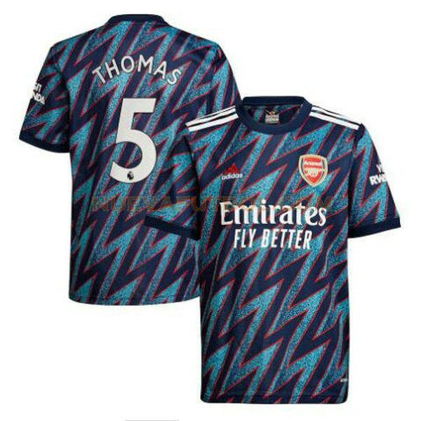 tercera camiseta thomas 5 arsenal 2021 2022 azul hombre