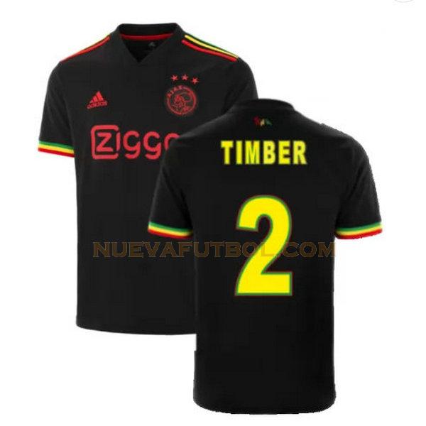 tercera camiseta timber 2 ajax 2021 2022 negro hombre