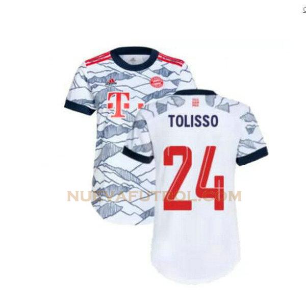 tercera camiseta tolisso 24 bayern de múnich 2021 2022 gris hombre