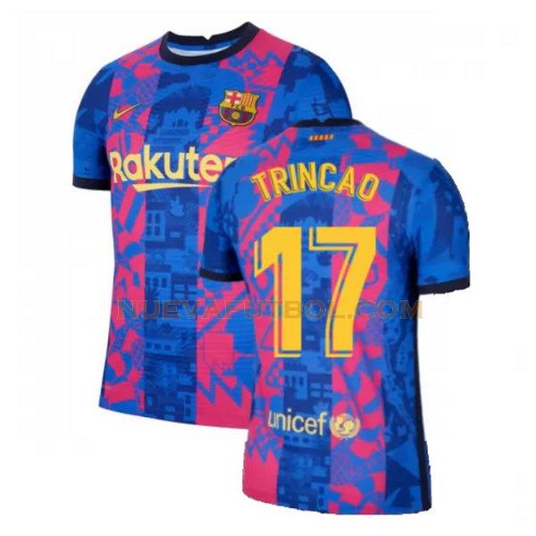 tercera camiseta trincao 17 barcelona 2021 2022 azul rojo hombre