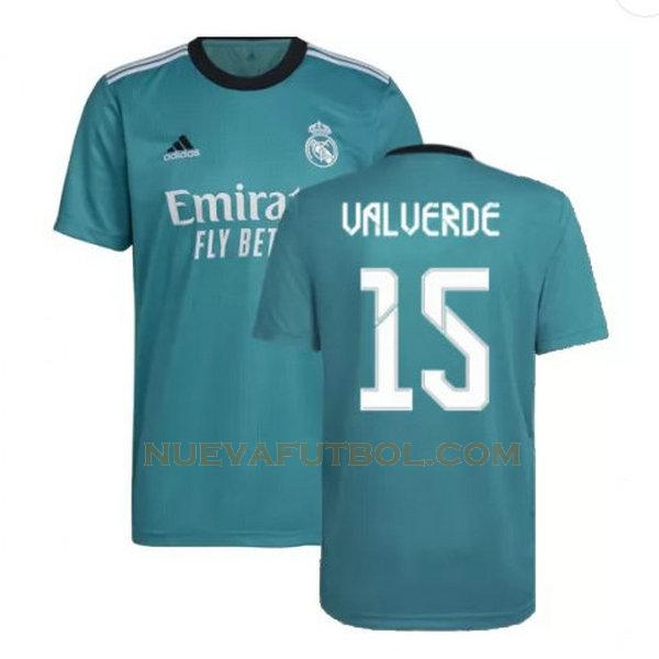 tercera camiseta valverde 15 real madrid 2021 2022 verde hombre