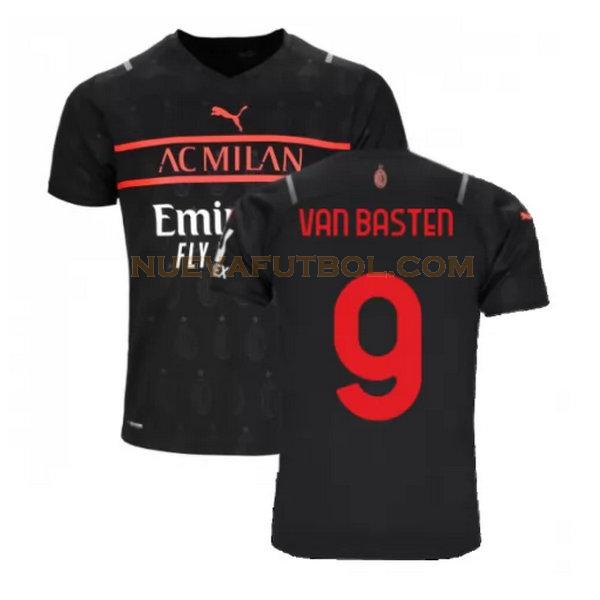 tercera camiseta van basten 9 ac milan 2021 2022 negro hombre