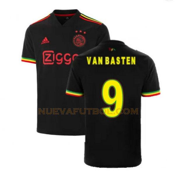 tercera camiseta van basten 9 ajax 2021 2022 negro hombre