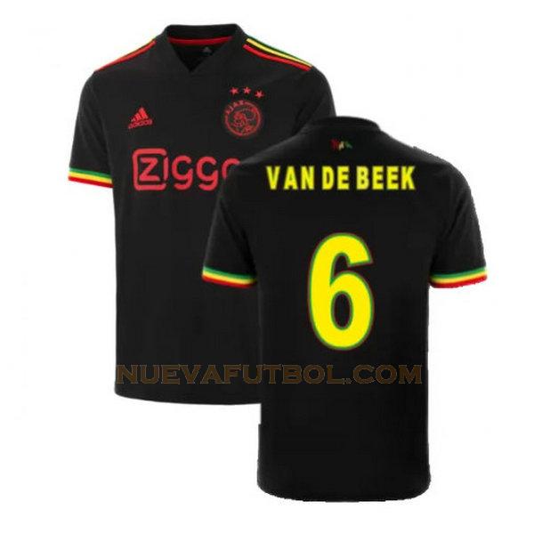 tercera camiseta van de beek 6 ajax 2021 2022 negro hombre