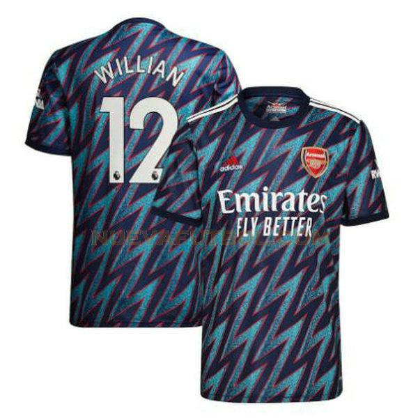 tercera camiseta willian 12 arsenal 2021 2022 azul hombre