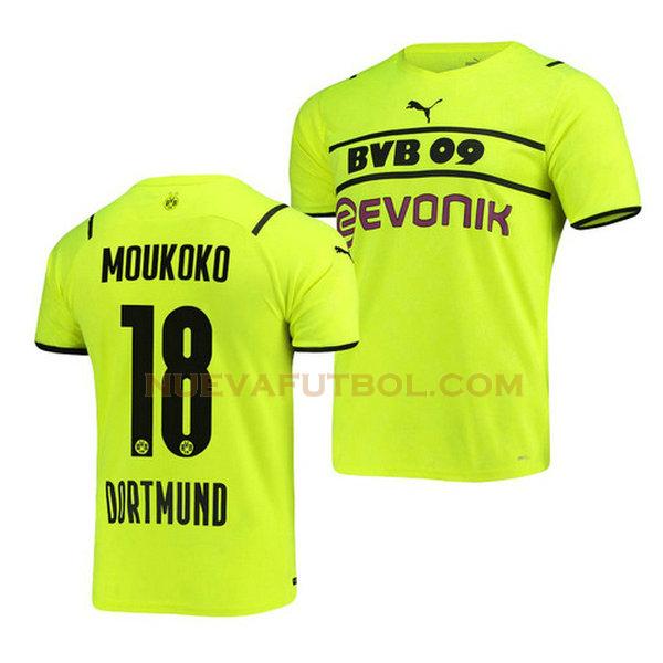 tercera camiseta youssoufa moukoko 18 borussia dortmund 2021 2022 verde hombre