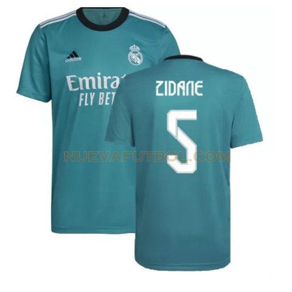 tercera camiseta zidane 5 real madrid 2021 2022 verde hombre