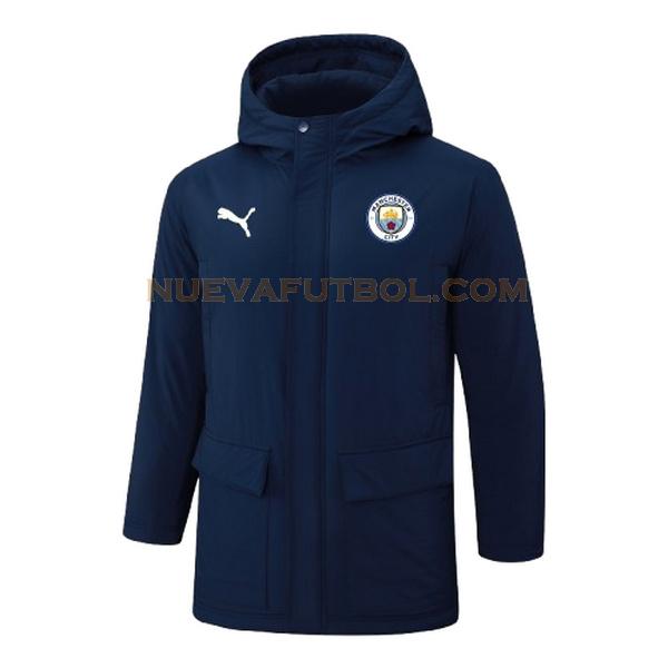 white logo ropa de algodon manchester city 2024 2025 azul hombre